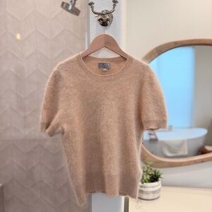 J. Crew Brushed Cashmere Heather Camel Sweater Tee - M